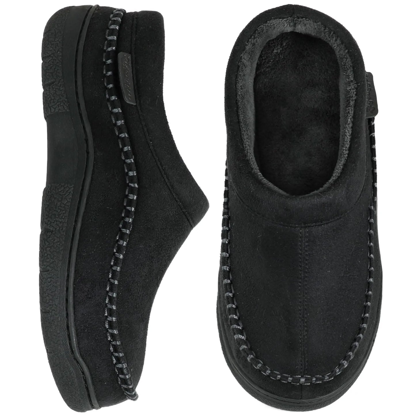 Hot Sale! Limited Stock!Men's Daily Non-Slip Warm Plush Wide Toe Slip-On Loafers Slippers