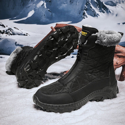 (Limited Time 70% Discount Event) Men's 2024 Winter New Wide Toe Ankle Support Orthopedic Arch Support Snow Boots Warm Waterproof Non-slip Anti-puncture Hiking Boots