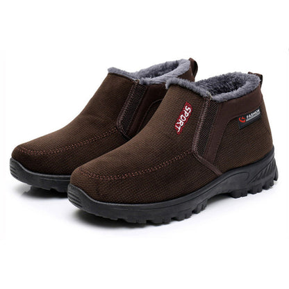 (CLEARANCE SALE 70% OFF)) Men's 2024 Winter New Waterproof And Non-Slip Slip-On Warm Cotton Shoes Correction Ankle Support Wide Toe Arch Support Sports Shoes