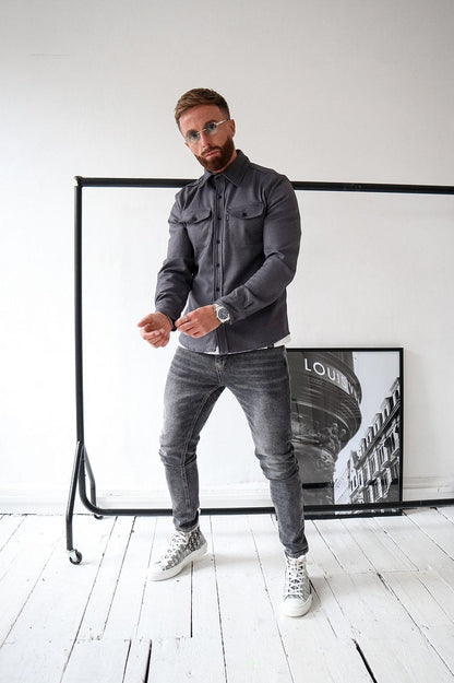 Men's Button Down Shirt Jacket (Buy 2 Free Shipping)